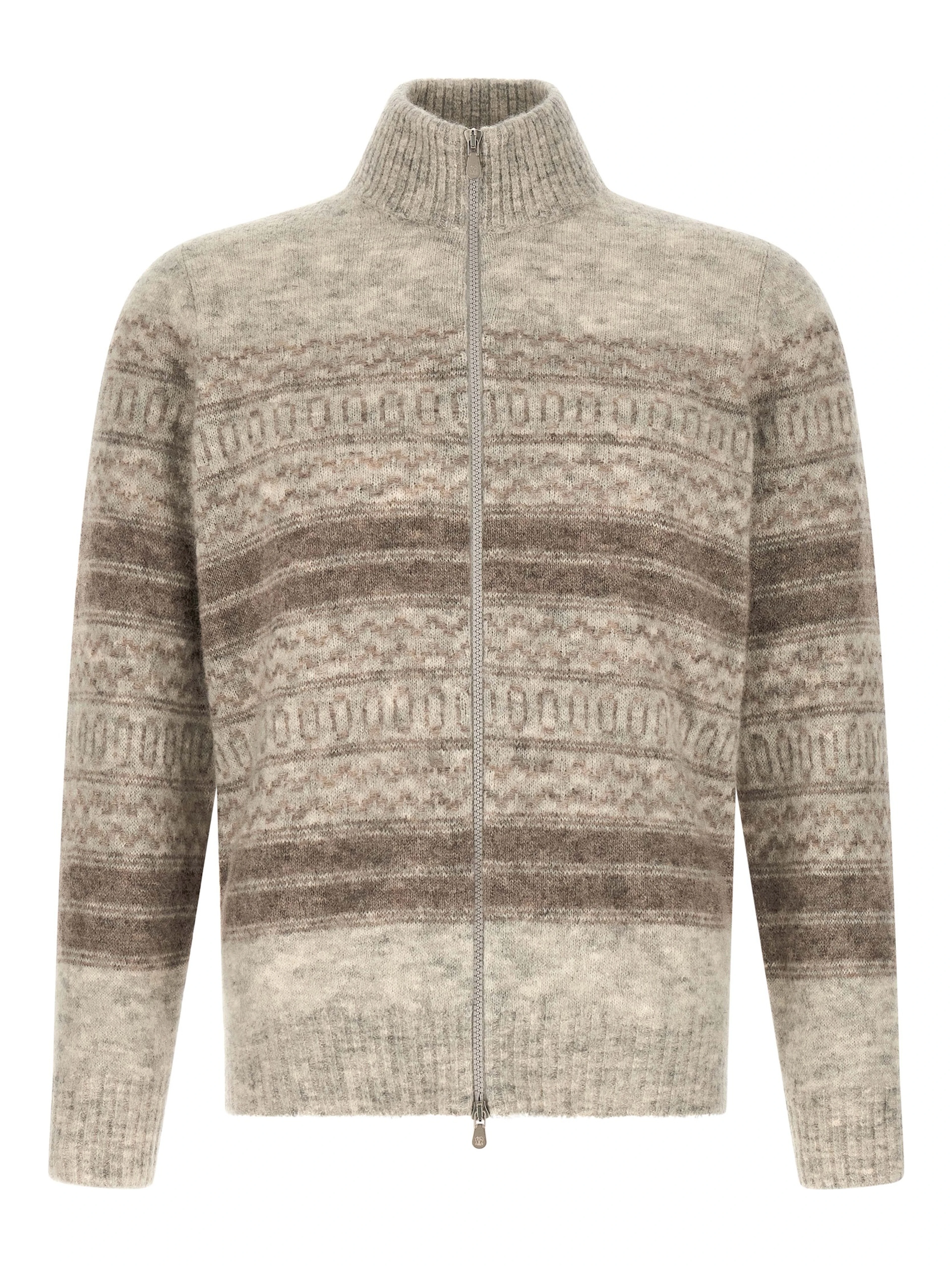 Beige Alpaca Leather Cardigan