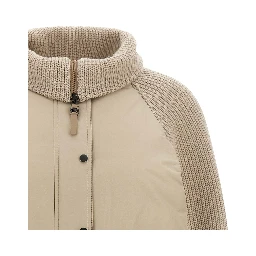 Beige Cotton Full-Length Jacket