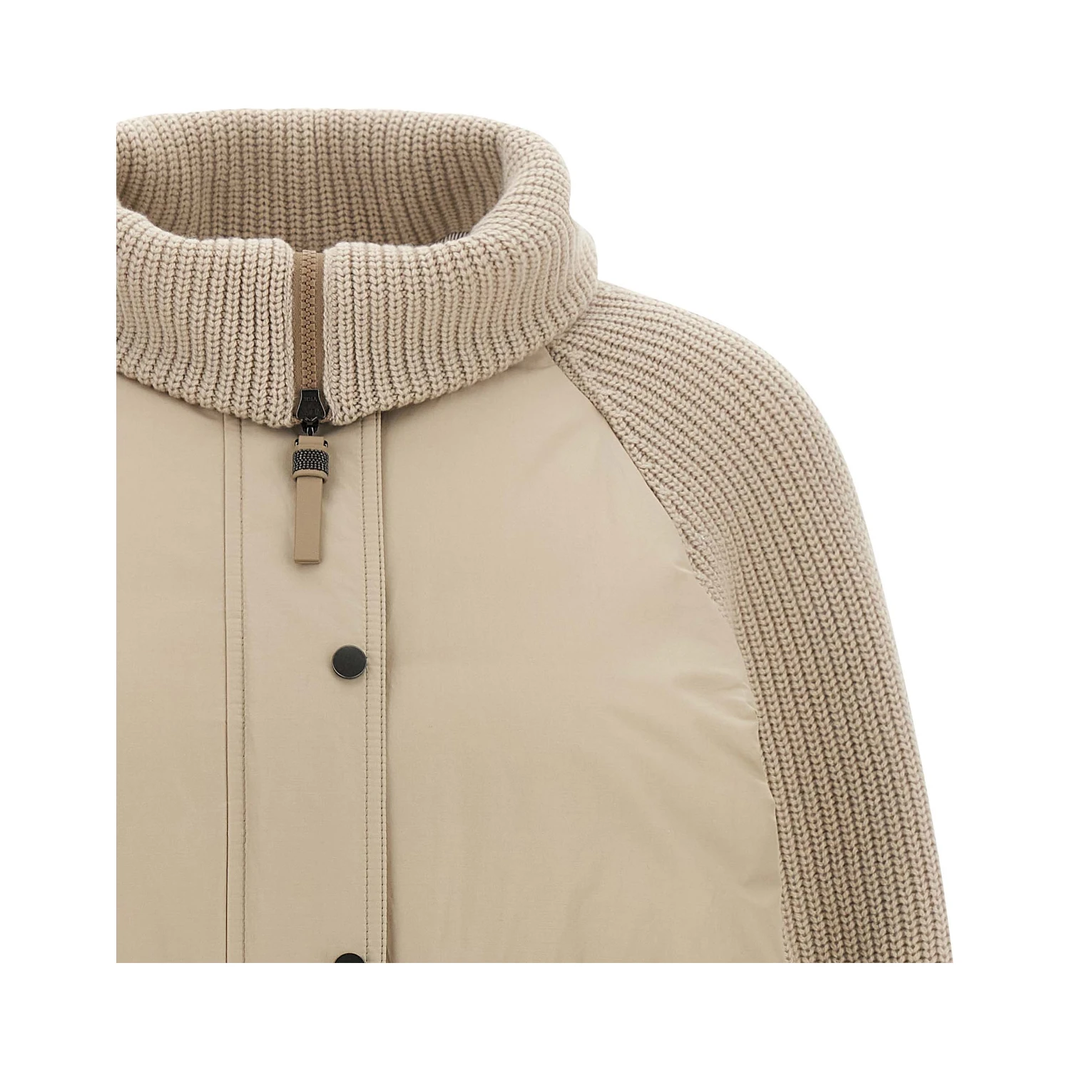 Beige Cotton Full-Length Jacket