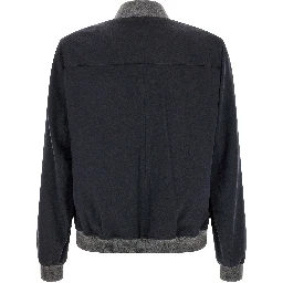 Blue Cashmere Bomber