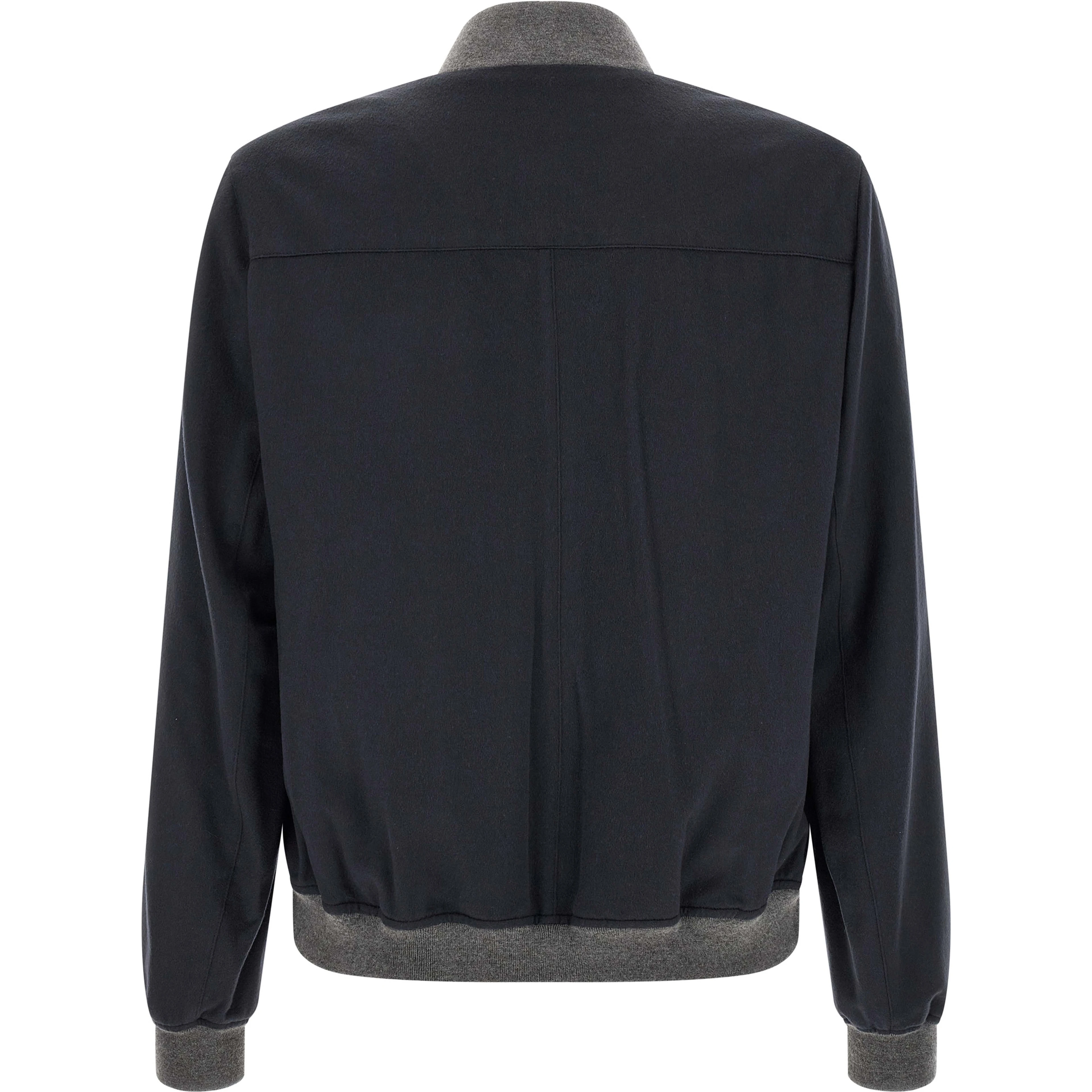 Blue Cashmere Bomber