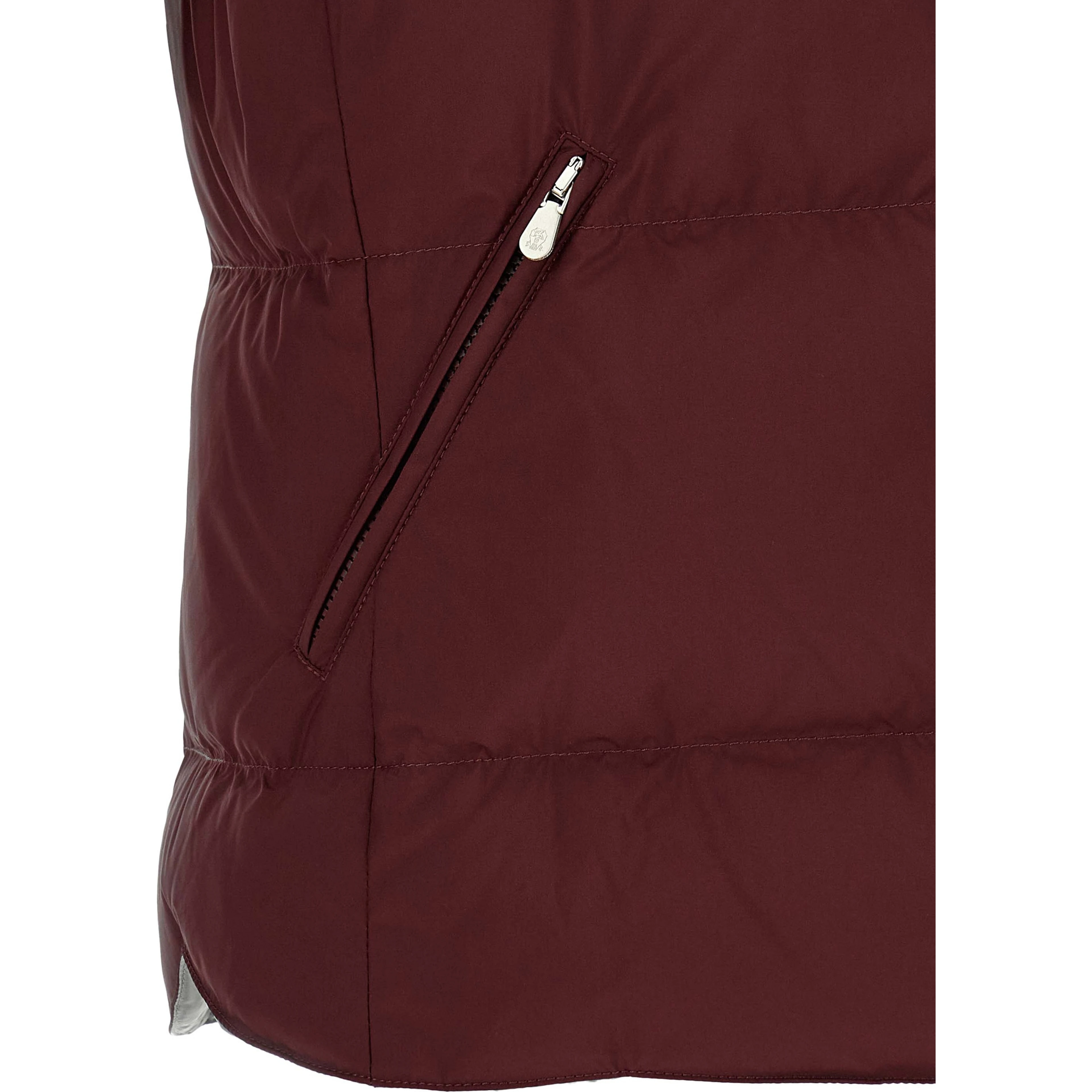 Bordeaux Polyester Sleeveless Jacket