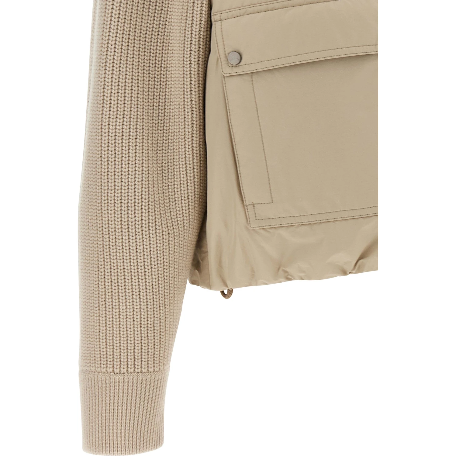Beige Cotton Full-Length Jacket