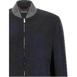 Blue Cashmere Bomber