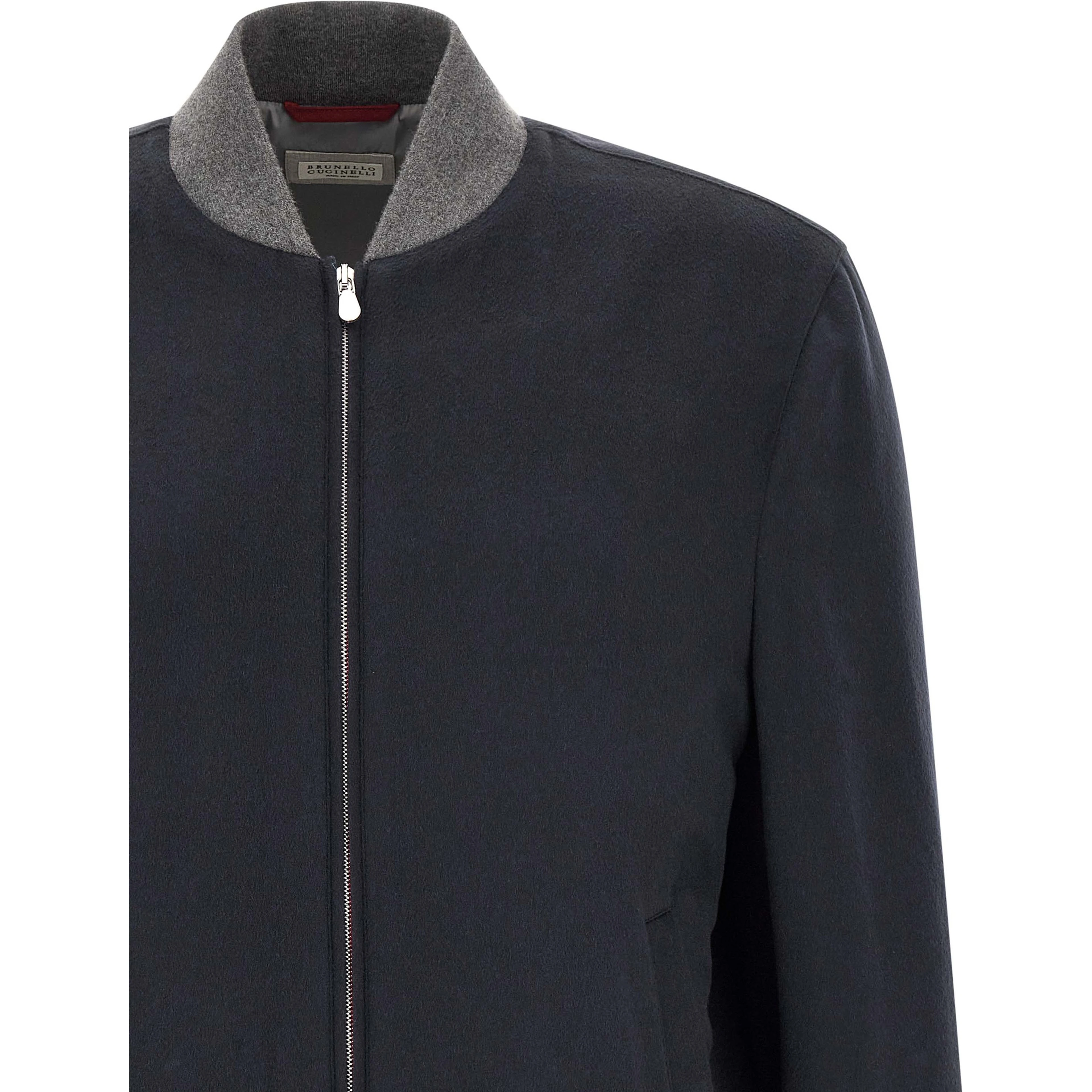 Blue Cashmere Bomber