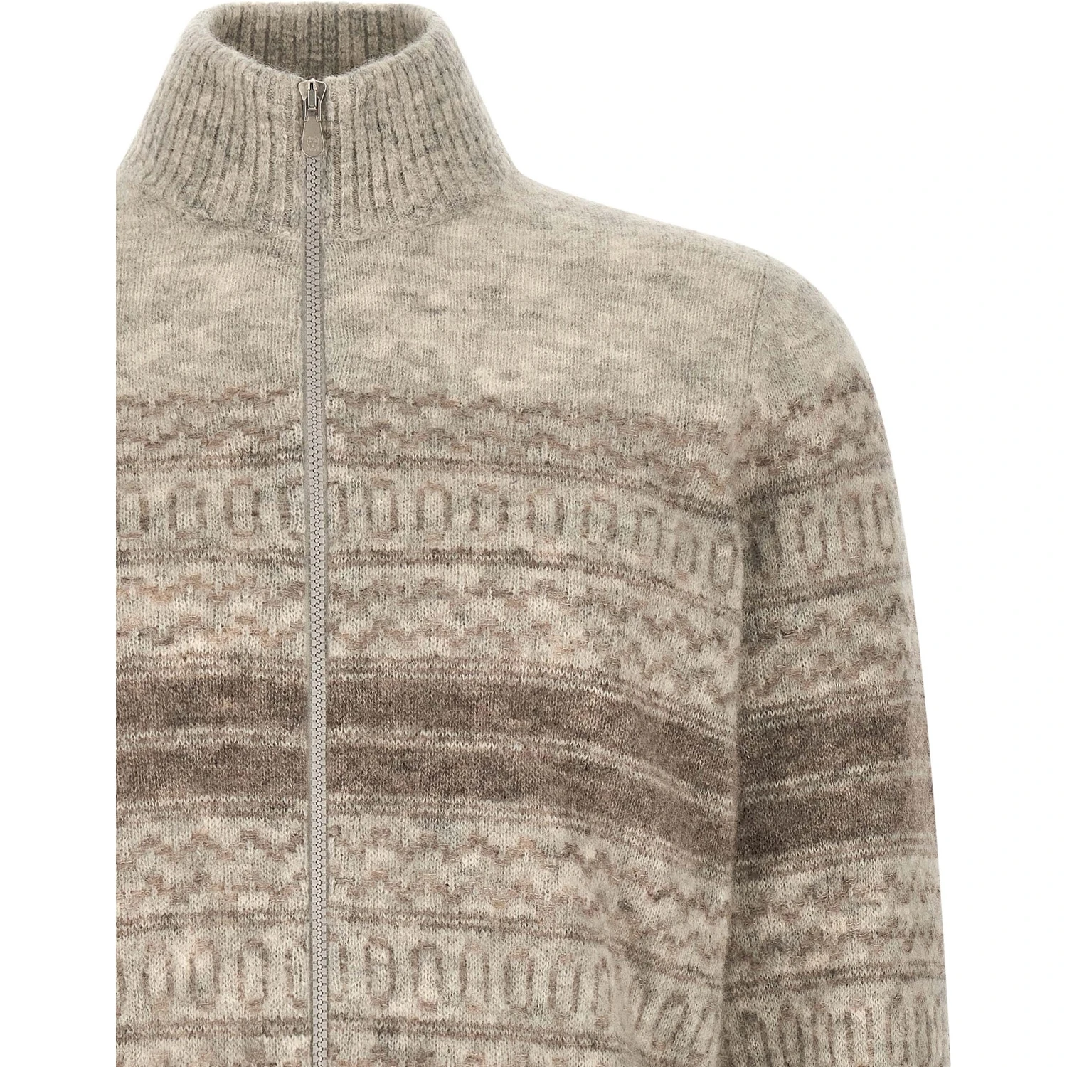 Beige Alpaca Leather Cardigan