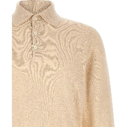Beige Cashmere Polo Shirt
