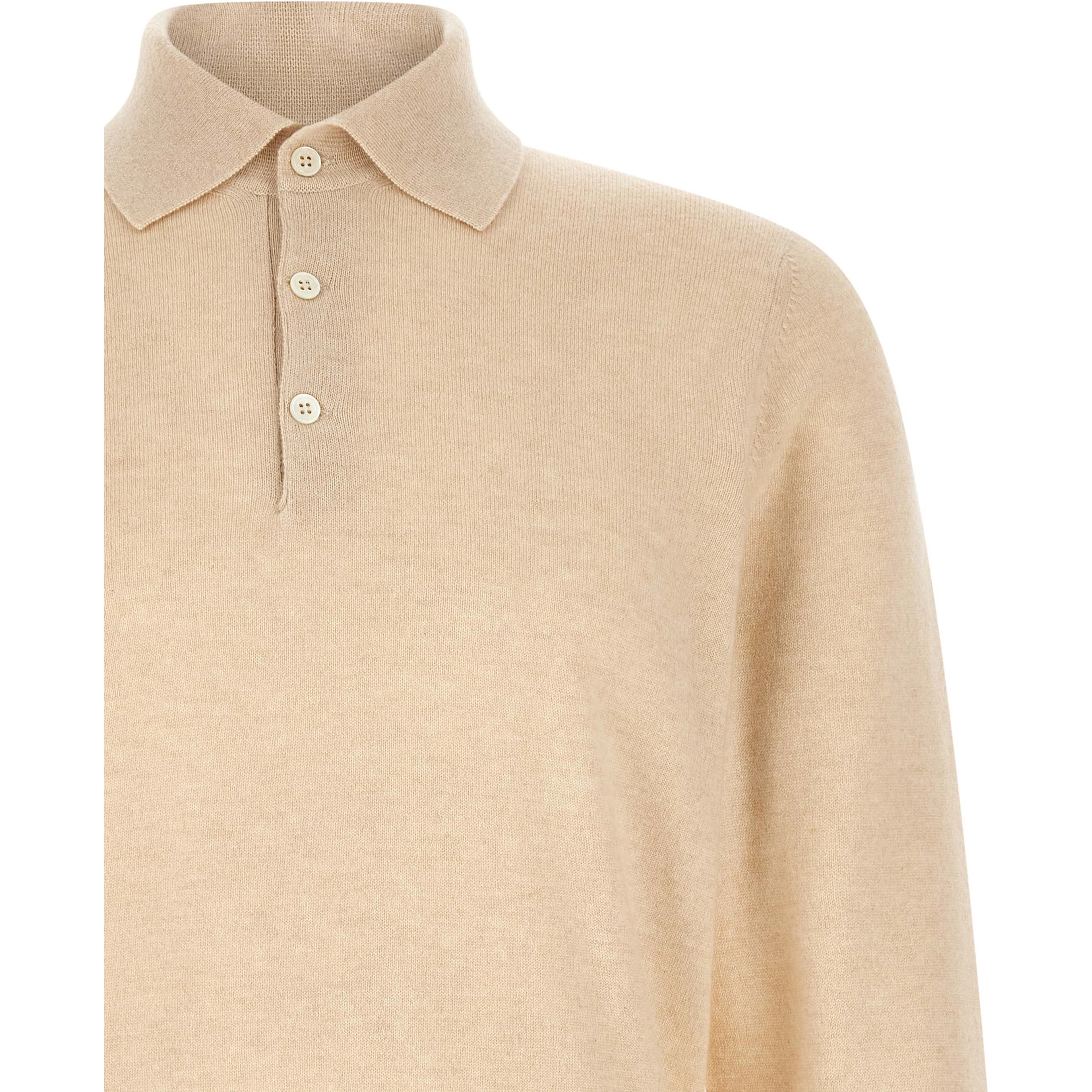 Beige Cashmere Polo Shirt