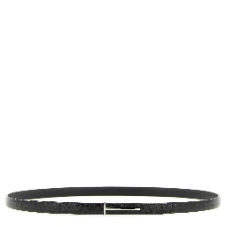 Black Goatskin Thin Belt