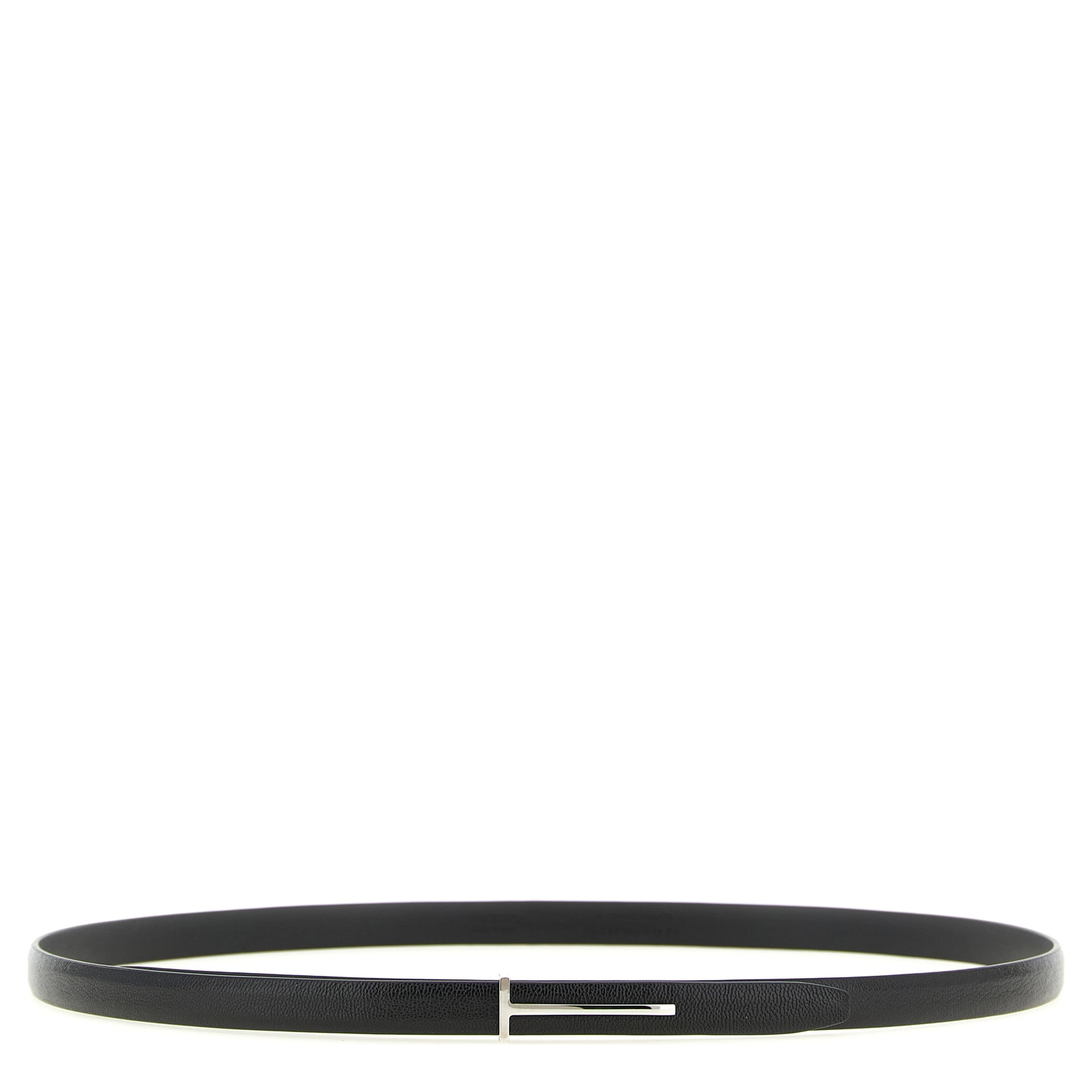 Black Goatskin Thin Belt