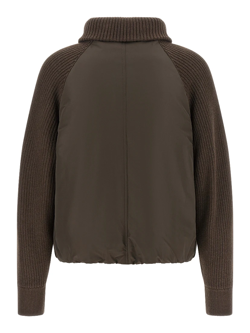 Brown Cotton Full-Length Jacket