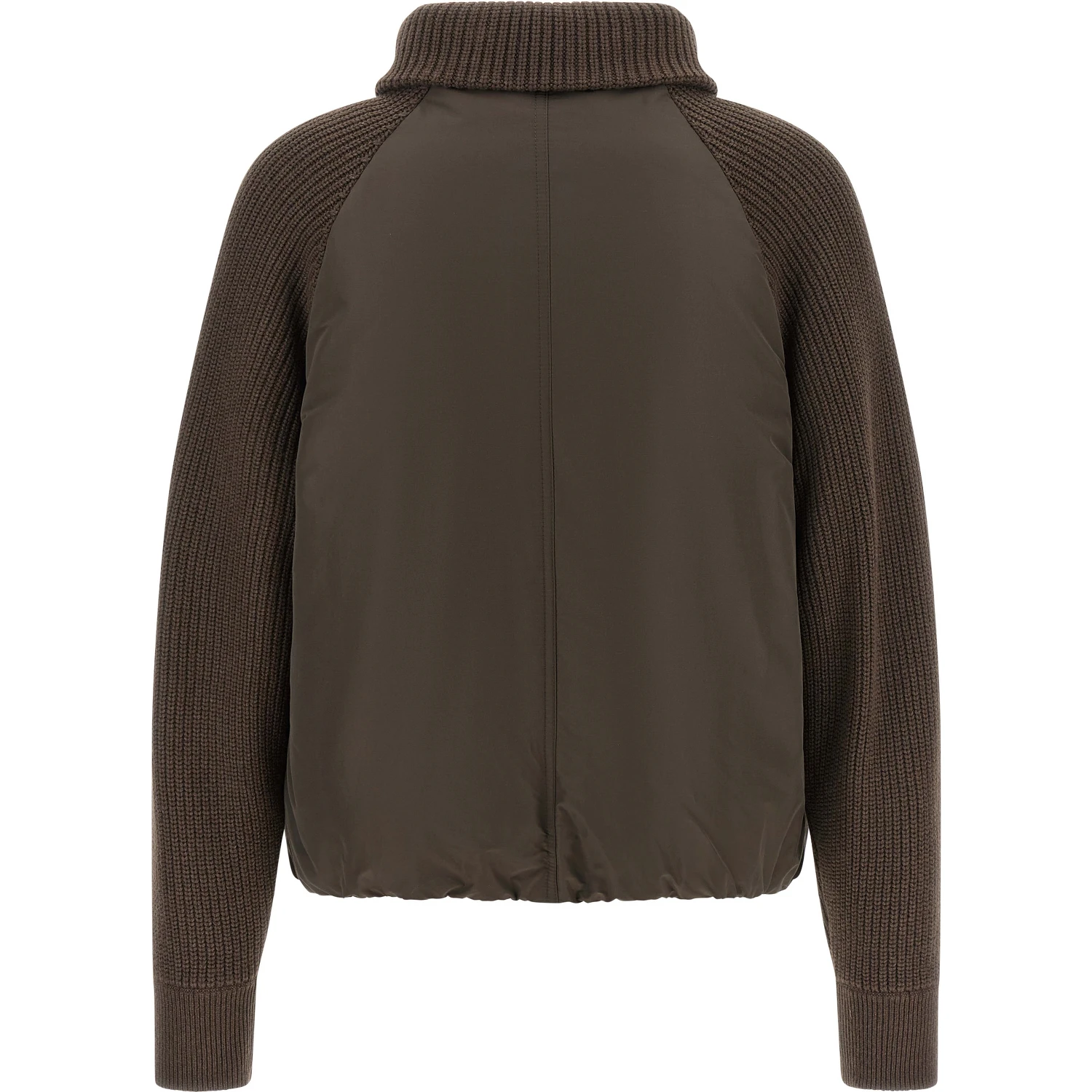 Brown Cotton Full-Length Jacket