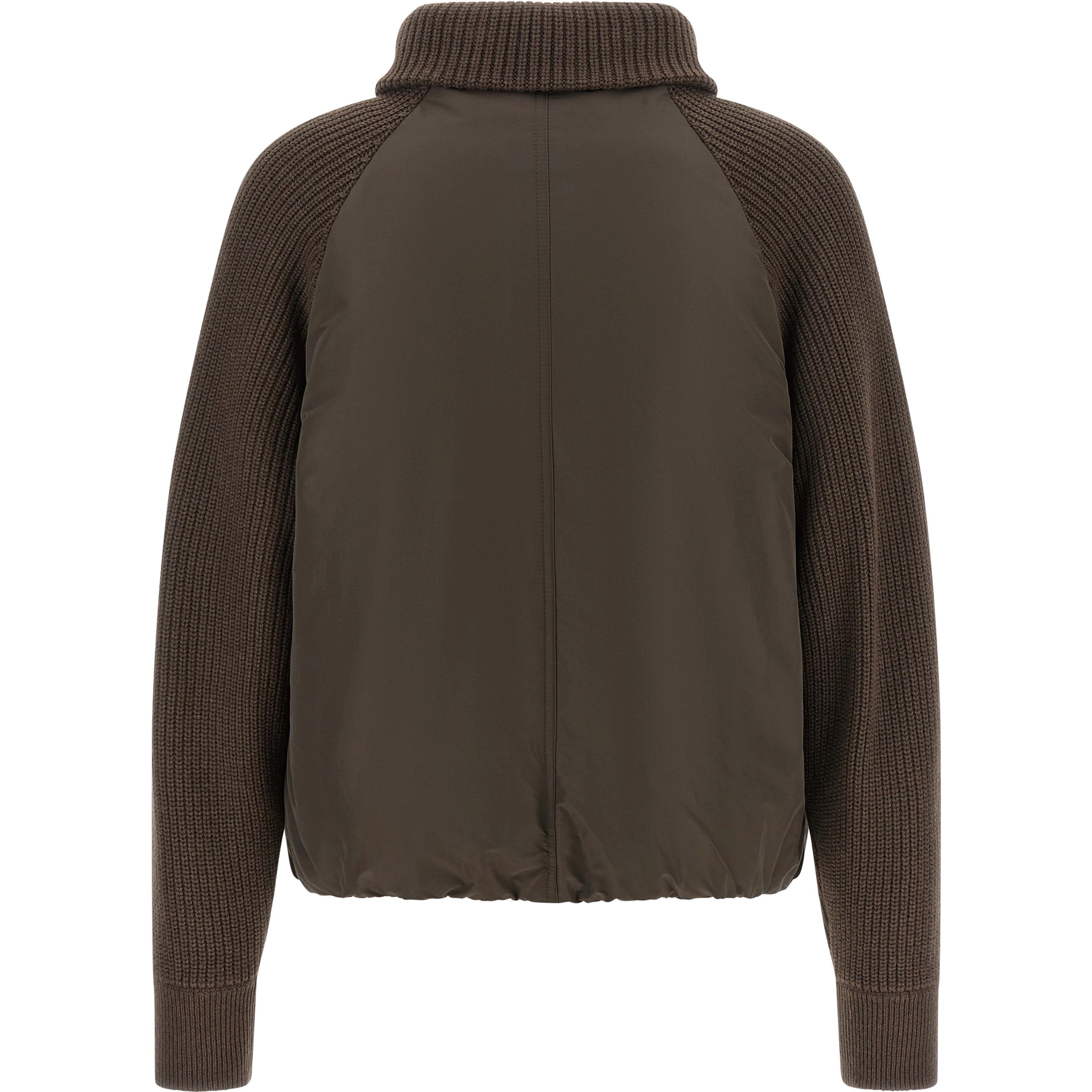 Brown Cotton Full-Length Jacket