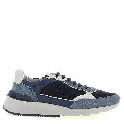 Blue Calfskin Athletic Sneakers