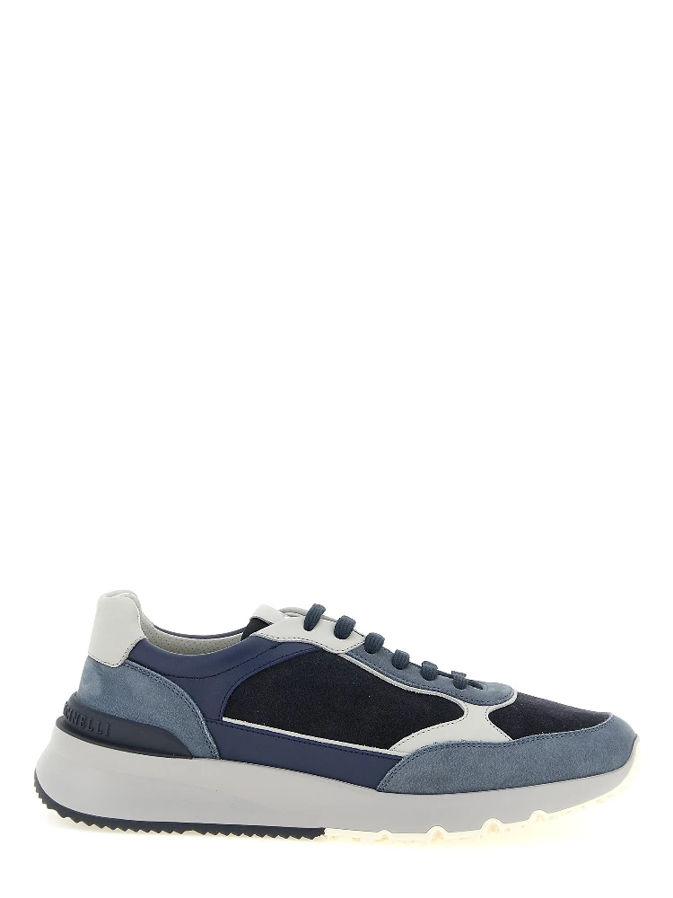 Blue Calfskin Athletic Sneakers
