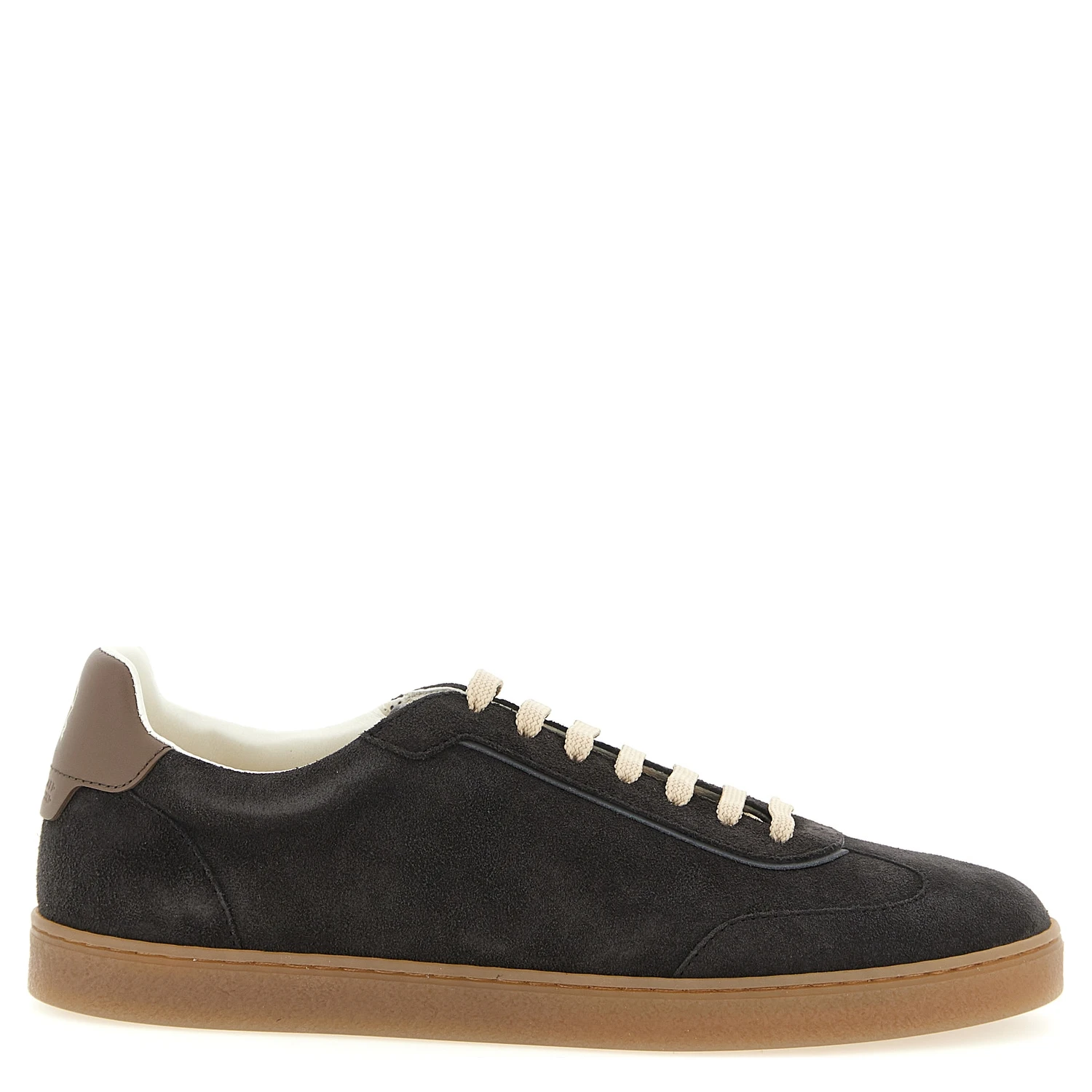 Gray Calfskin Low Top Sneakers