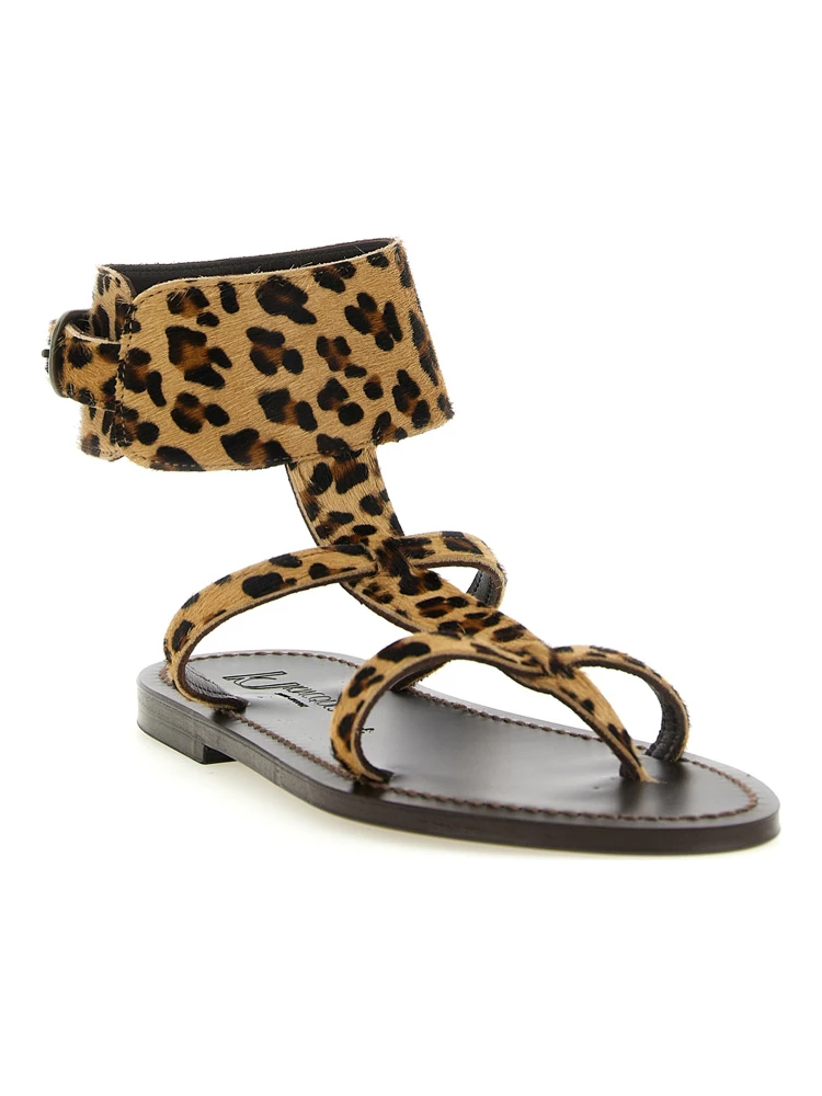 Brown Cowhide Flat Sandals alternative