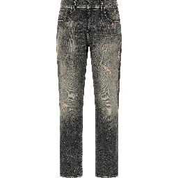 Gray Cotton Skinny Jeans