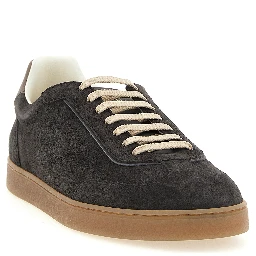Gray Calfskin Low Top Sneakers