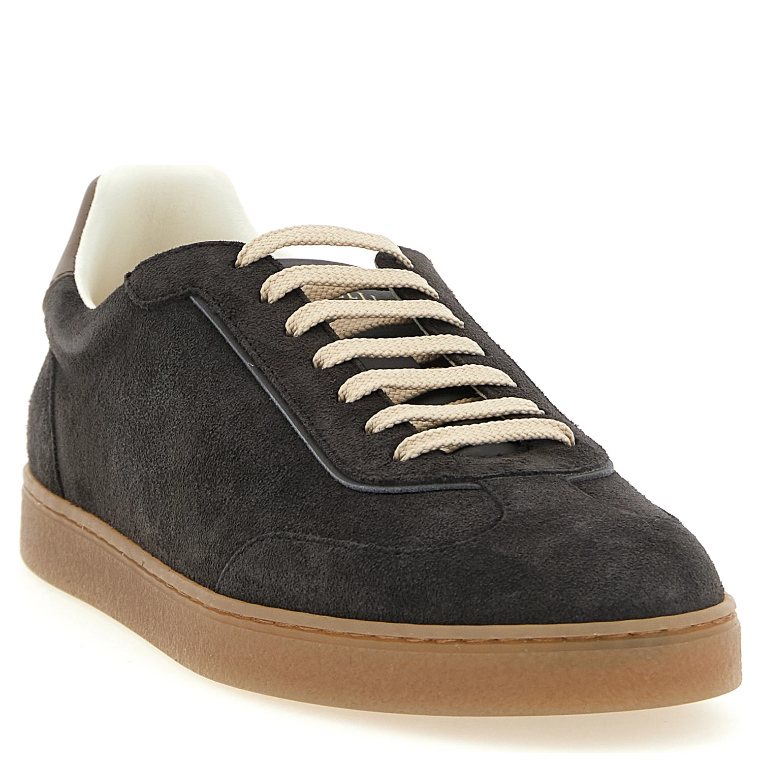 Gray Calfskin Low Top Sneakers