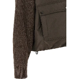 Brown Cotton Full-Length Jacket