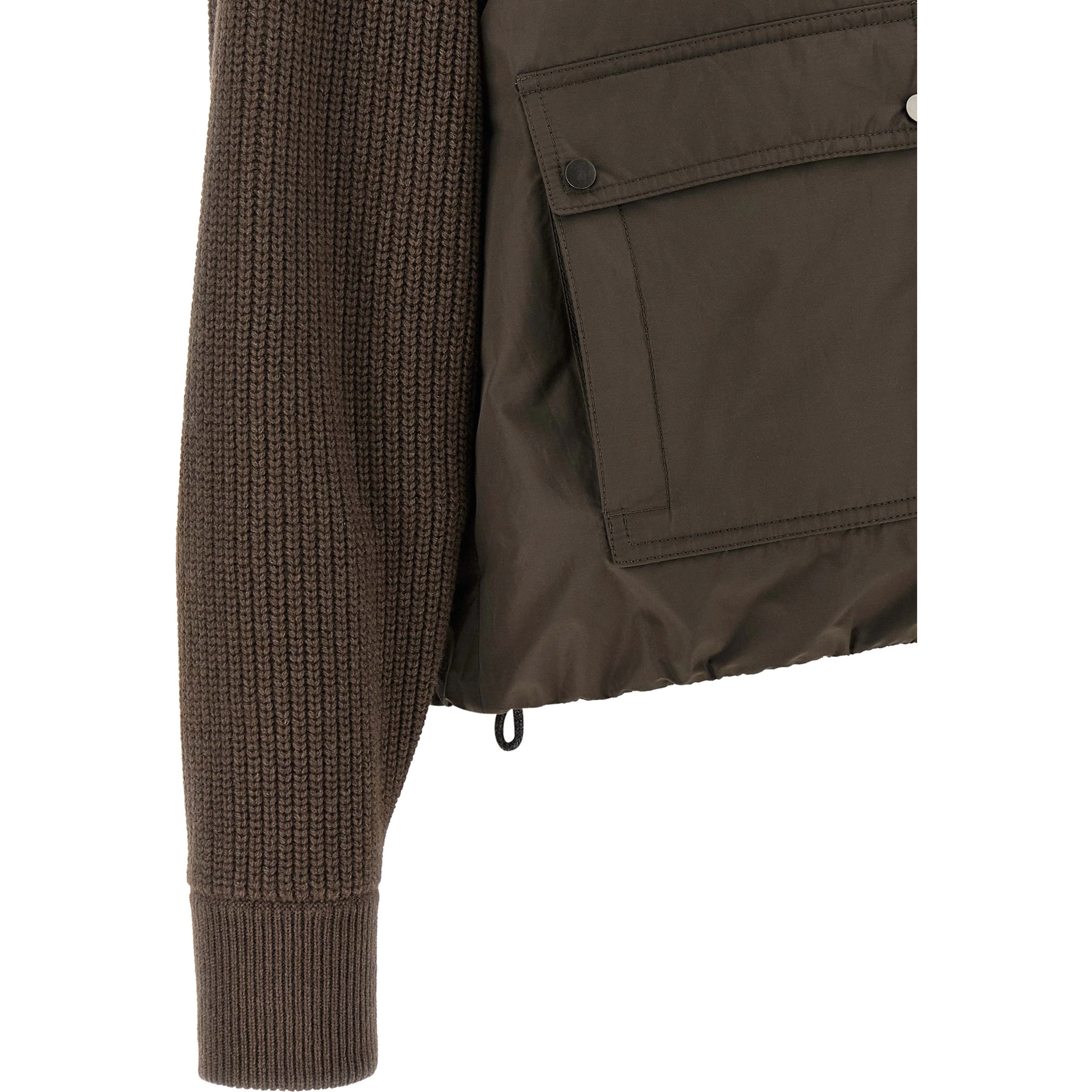 Brown Cotton Full-Length Jacket