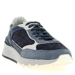 Blue Calfskin Athletic Sneakers