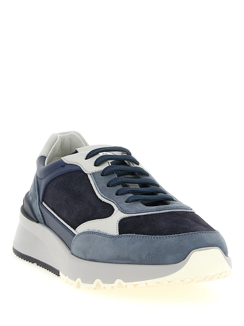 Blue Calfskin Athletic Sneakers