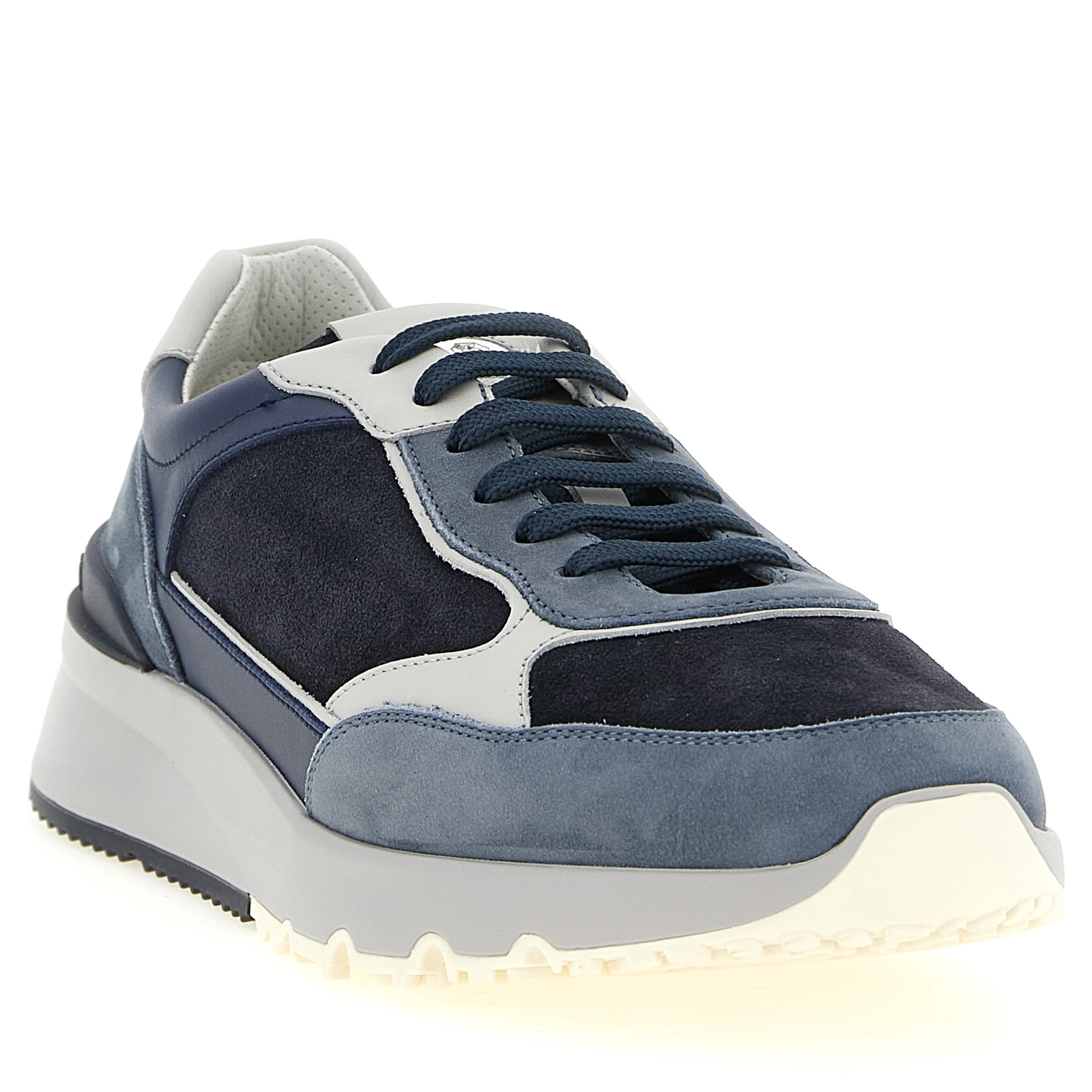 Blue Calfskin Athletic Sneakers