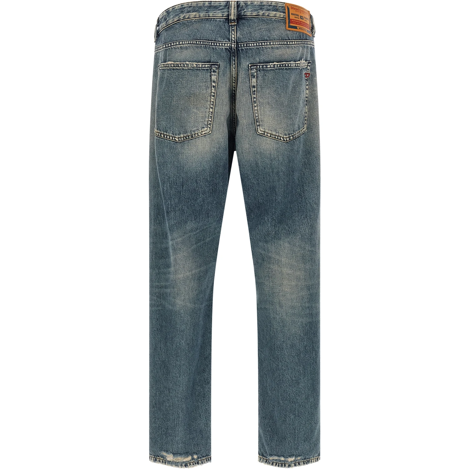 Blue Cotton Tapered Jeans