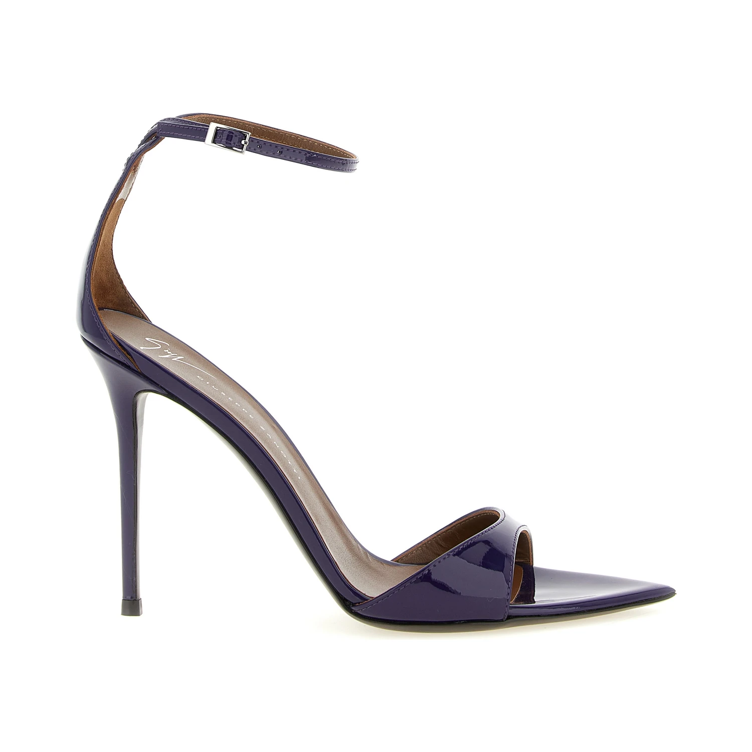 Purple Calfskin Stiletto Heel Sandals
