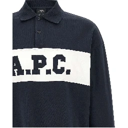 Blue Cotton Polo Shirt