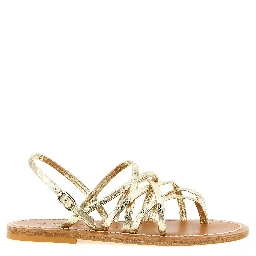 Gold Calfskin Flat Sandals