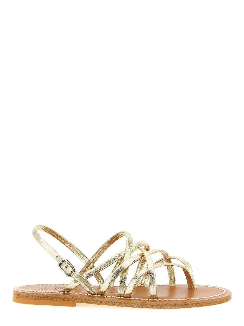 Gold Calfskin Flat Sandals