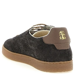 Gray Calfskin Low Top Sneakers