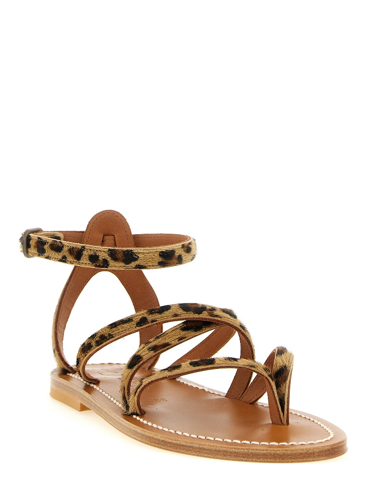 Brown Cowhide Flat Sandals alternative