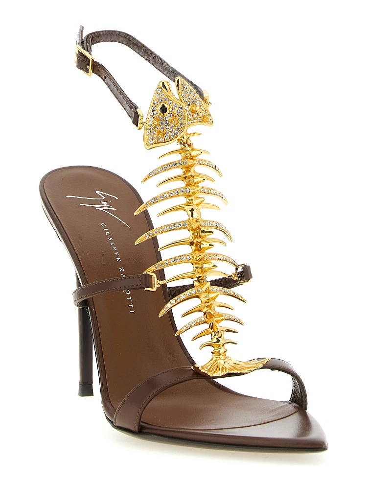 Brown Lamb Leather Stiletto Heel Sandals alternative