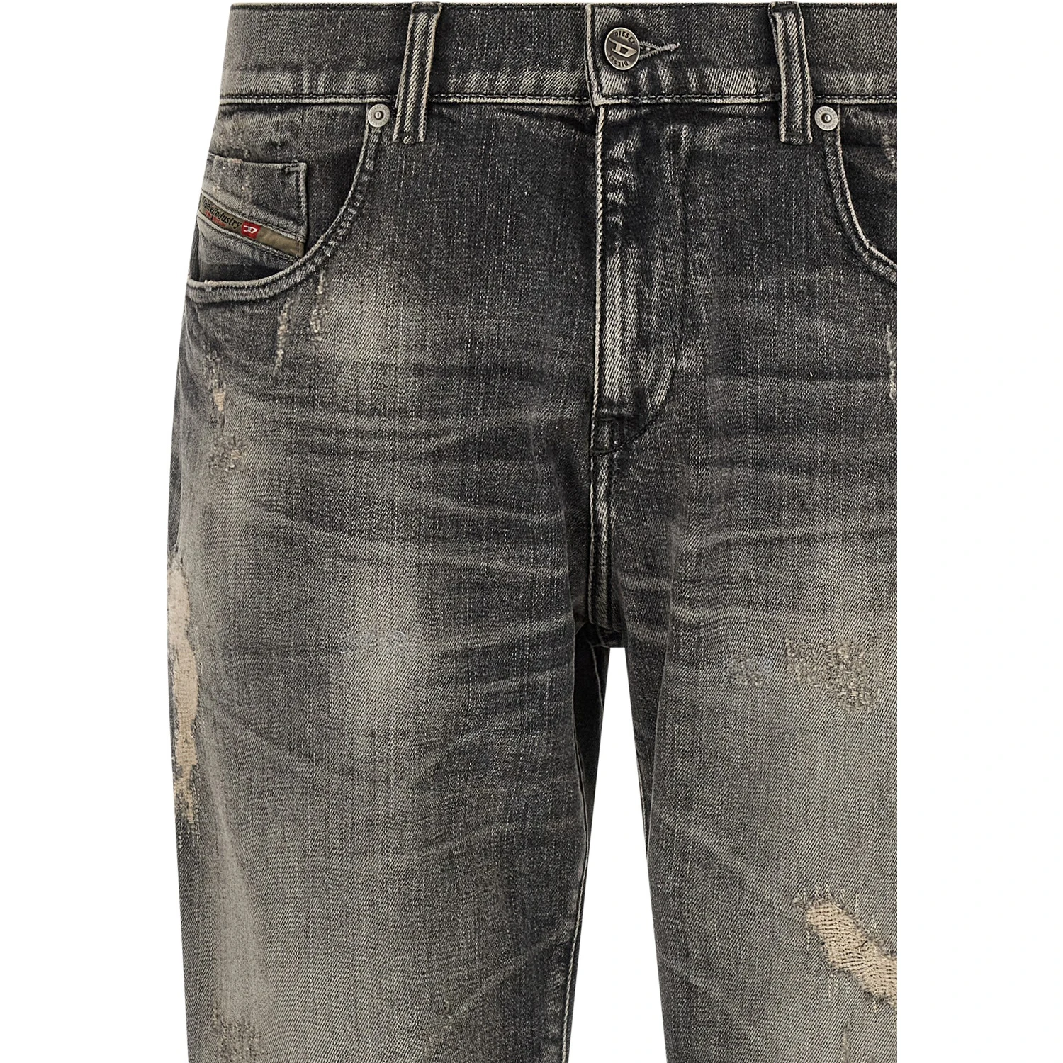 Gray Cotton Skinny Jeans