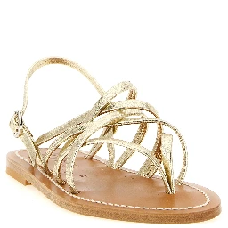 Gold Calfskin Flat Sandals