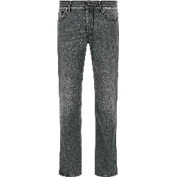 Gray Cotton Slim Fit Jeans