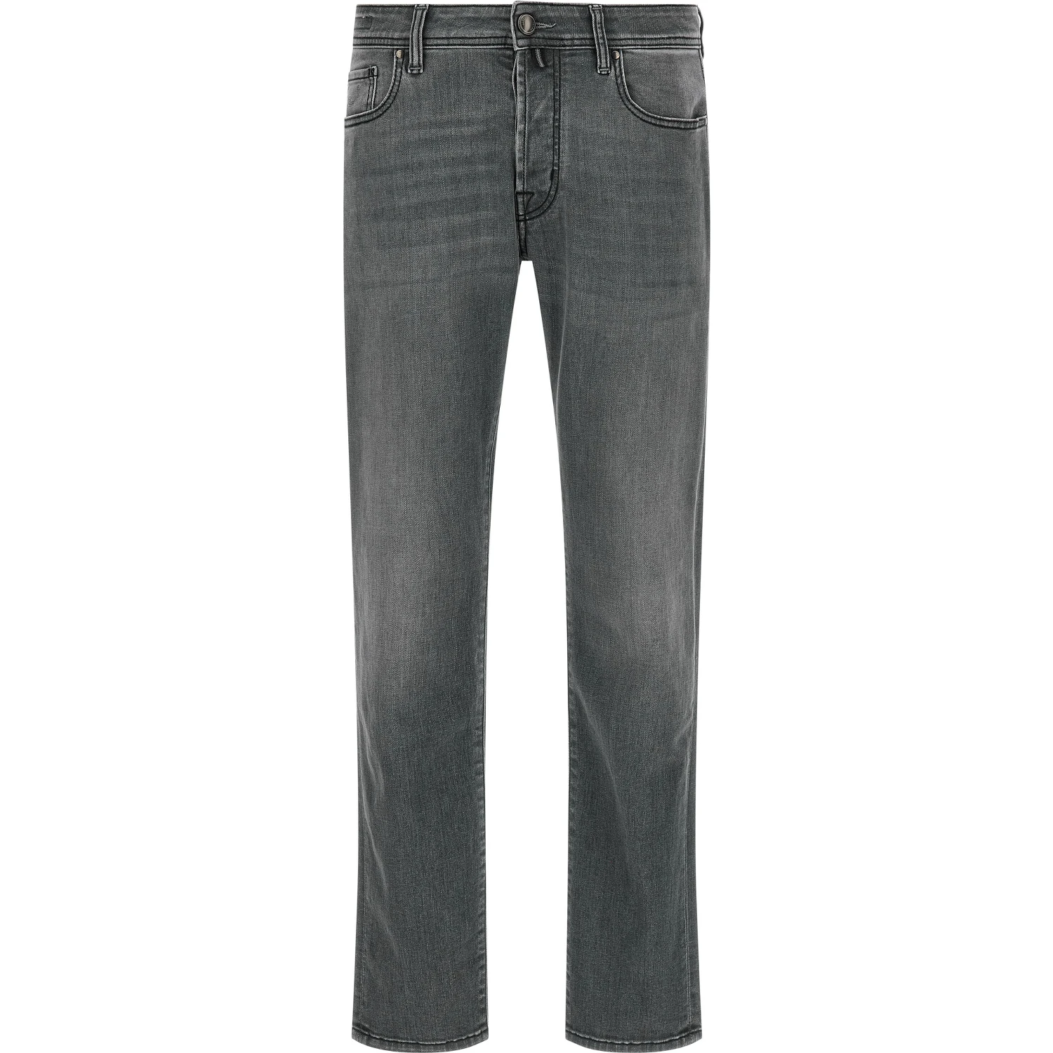 Gray Cotton Slim Fit Jeans