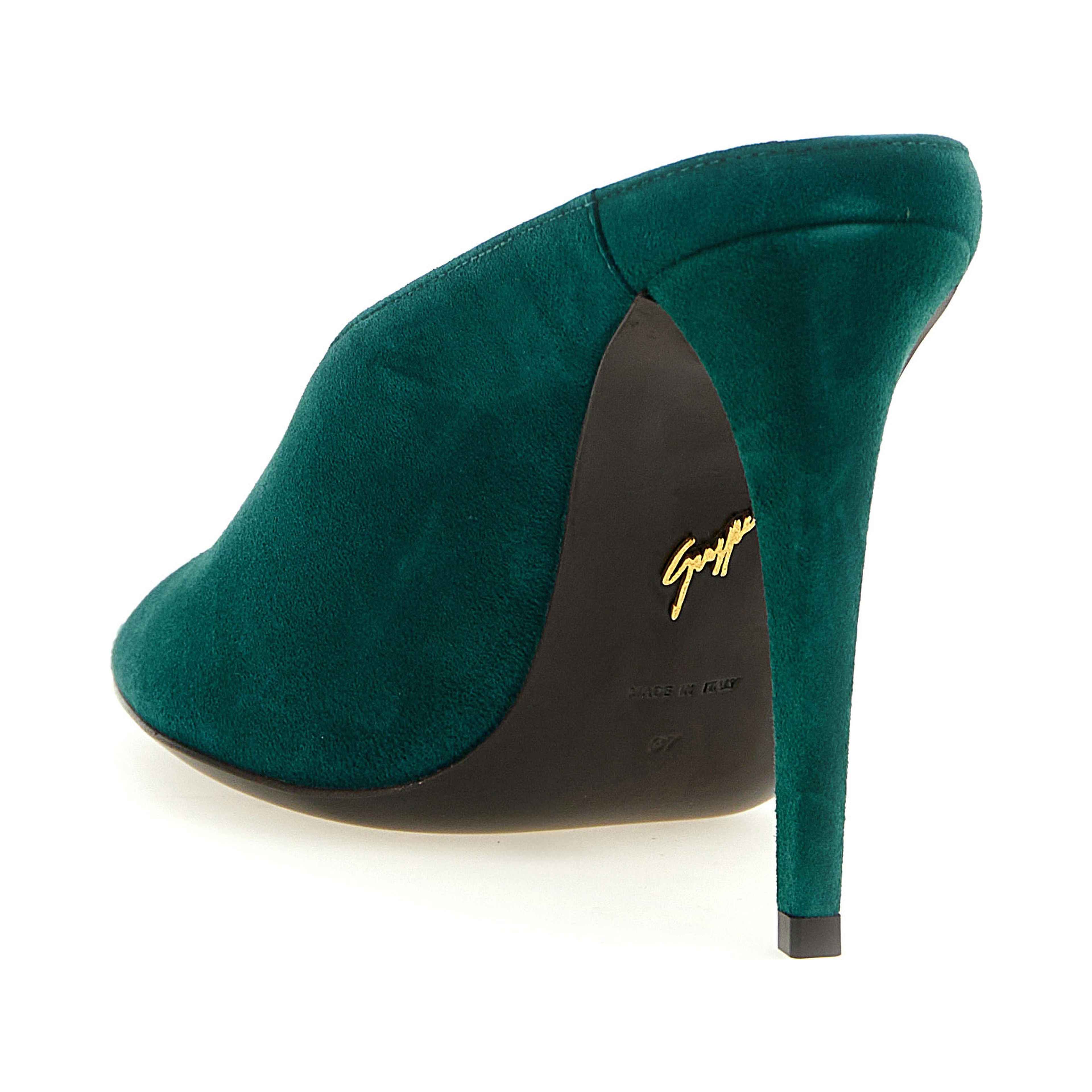 Bicolor Suede Leather Stiletto Heel Sandals