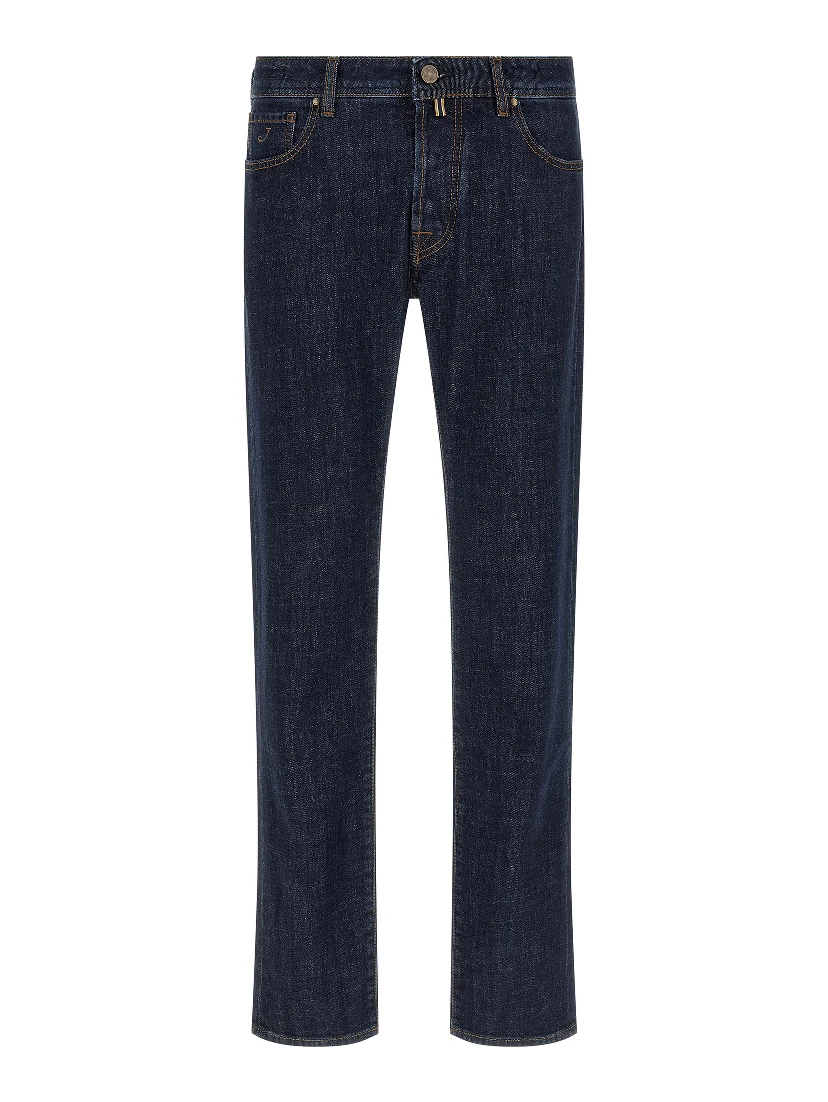 Blue Cotton Slim Fit Jeans