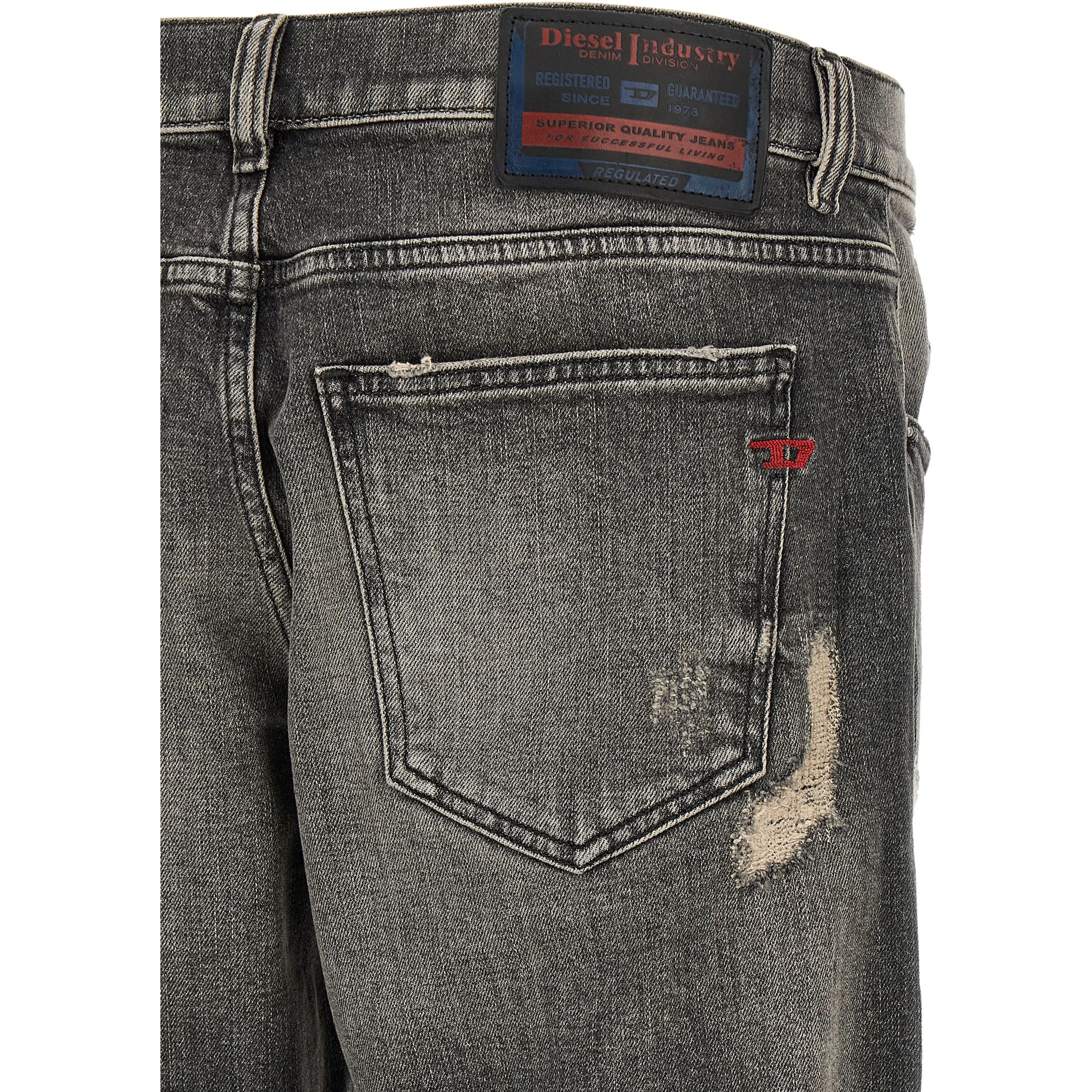 Gray Cotton Skinny Jeans