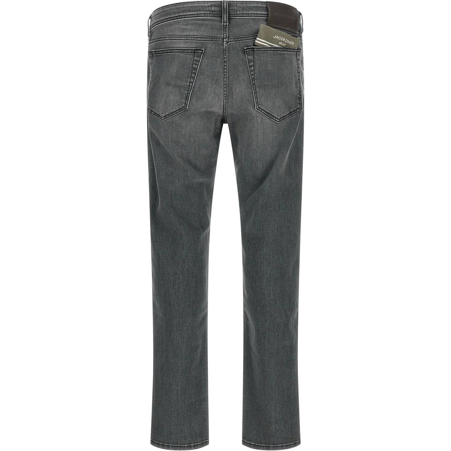 Gray Cotton Slim Fit Jeans