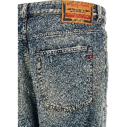 Blue Cotton Tapered Jeans