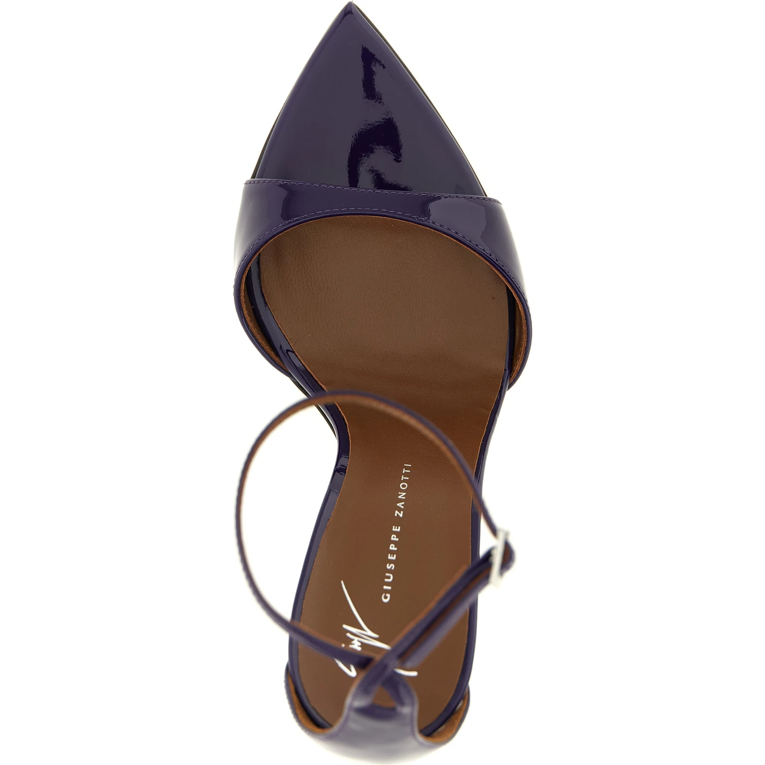 Purple Calfskin Stiletto Heel Sandals