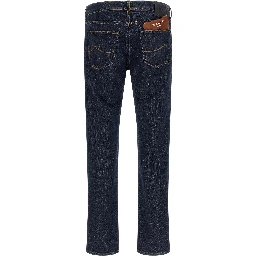Blue Cotton Slim Fit Jeans