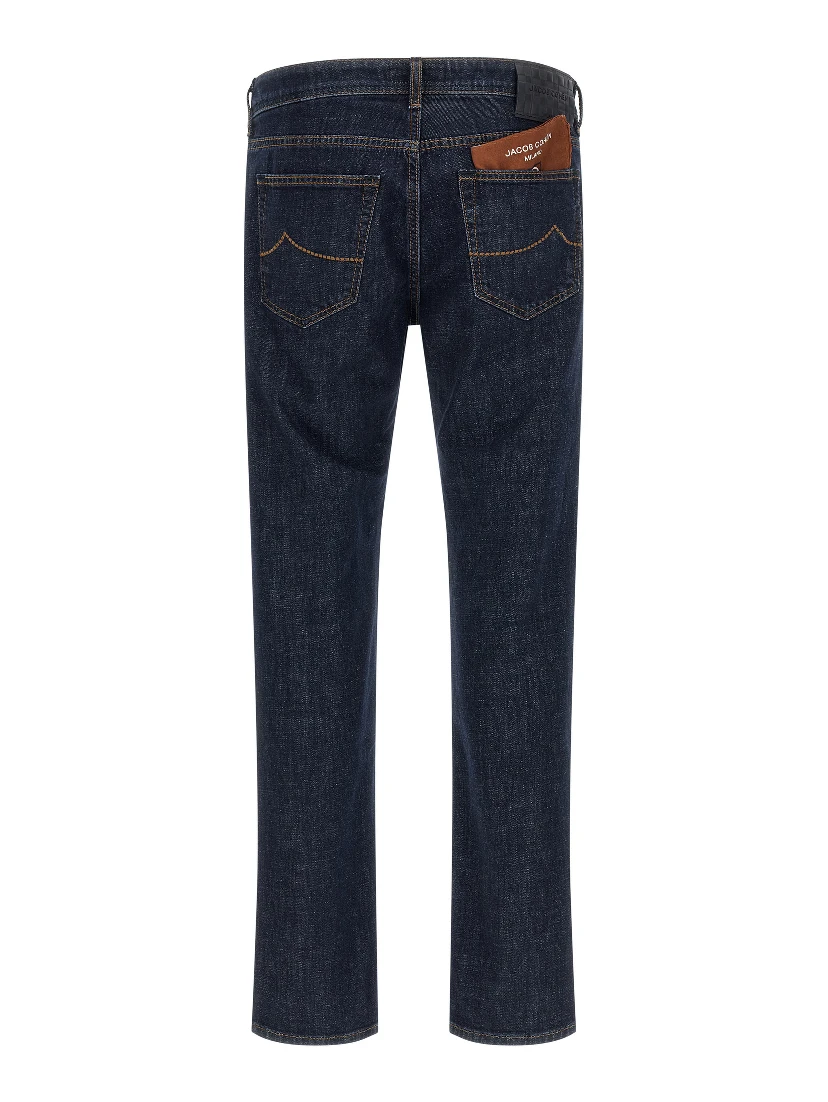 Blue Cotton Slim Fit Jeans