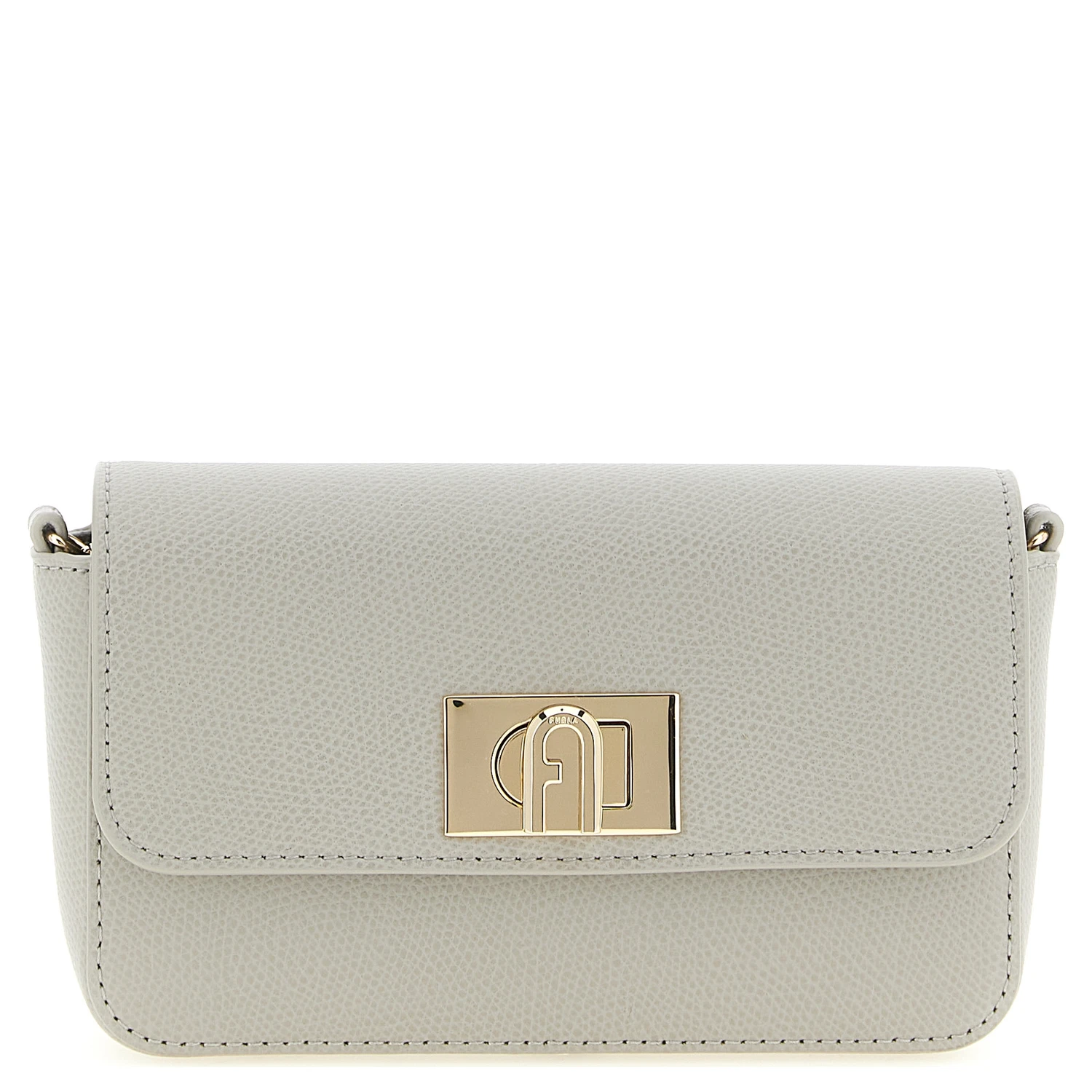 Gray Calfskin Crossbody Bag